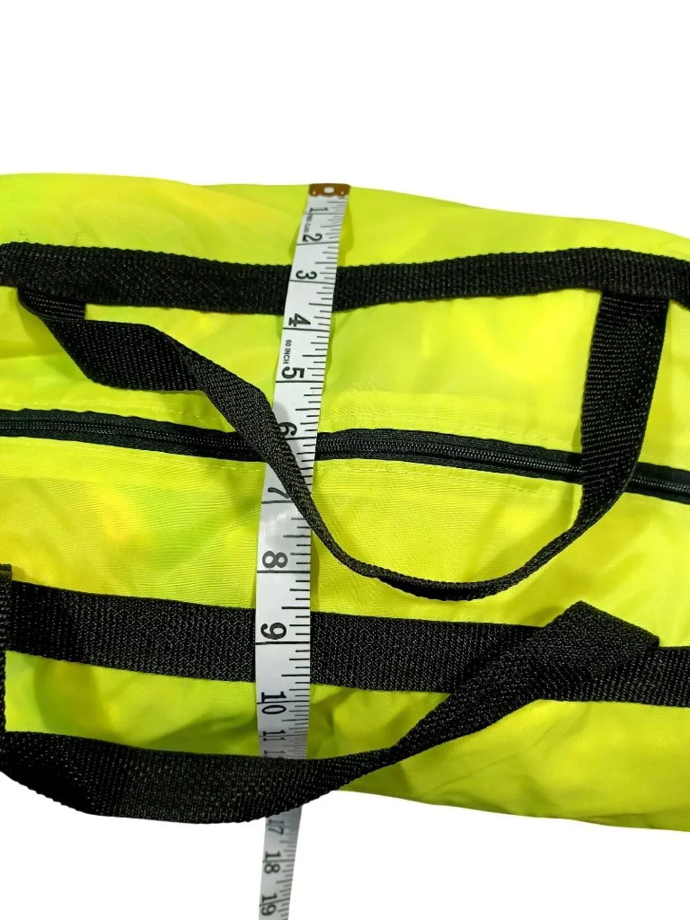 Duffel Bag Nylon Bright Yellow/Black Handles Zipper Lightweight Lot of 5
